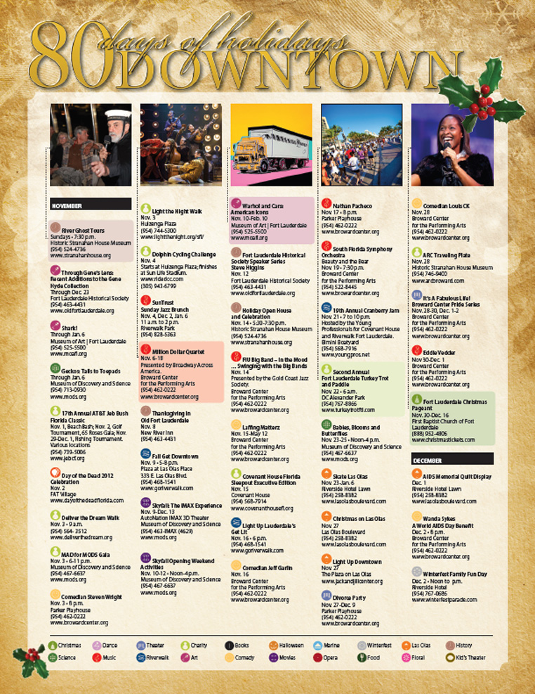 80 Days of Holidays Downtown Calendar Riverwalk Fort Lauderdale