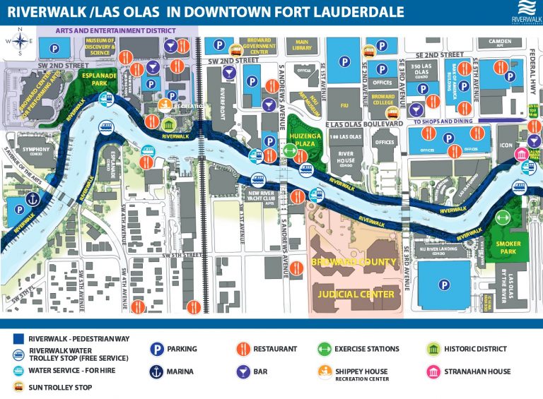 Image of map of Riverwalk/Las Olas in Downtown Fort Lauderdale