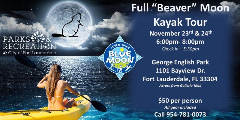 full moon kayak tour fort lauderdale