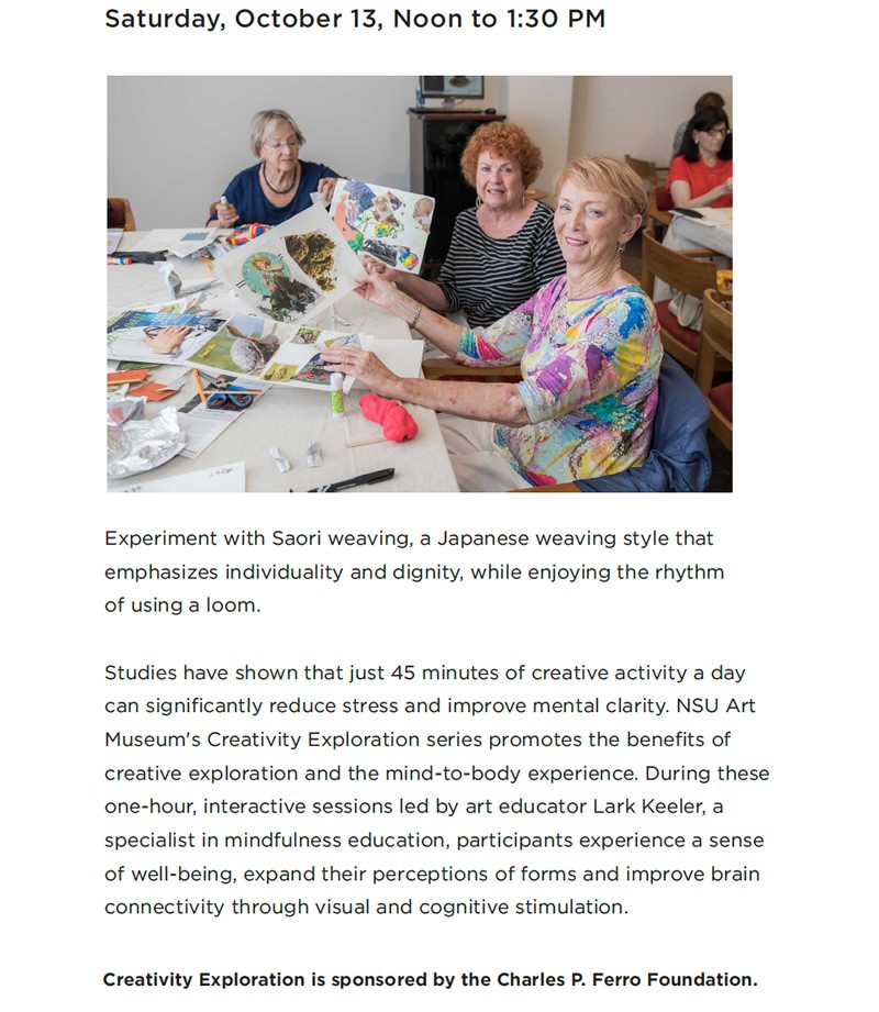 Creativity Exploration: Weaving & Wellness