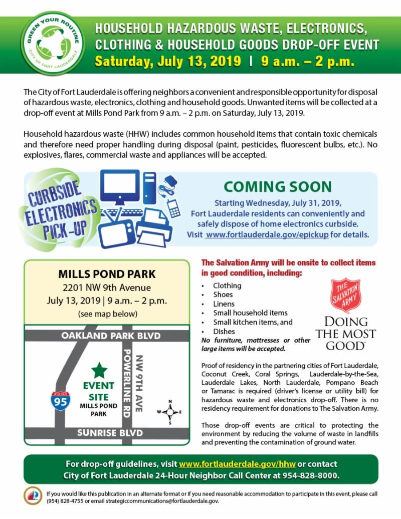 Household Hazardous Waste DropOff Riverwalk Fort Lauderdale