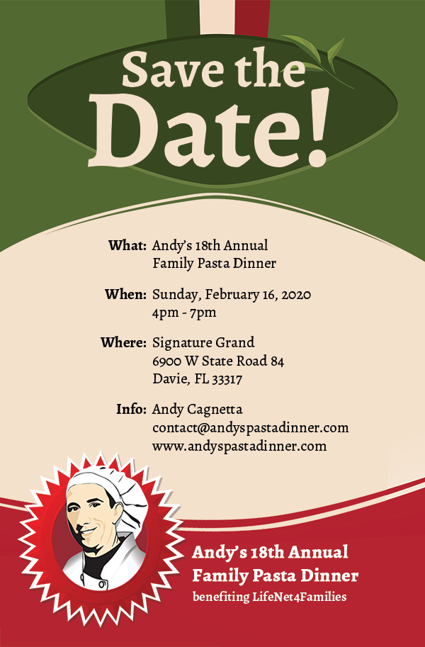 Andy's 18th Annual Family Pasta Dinner