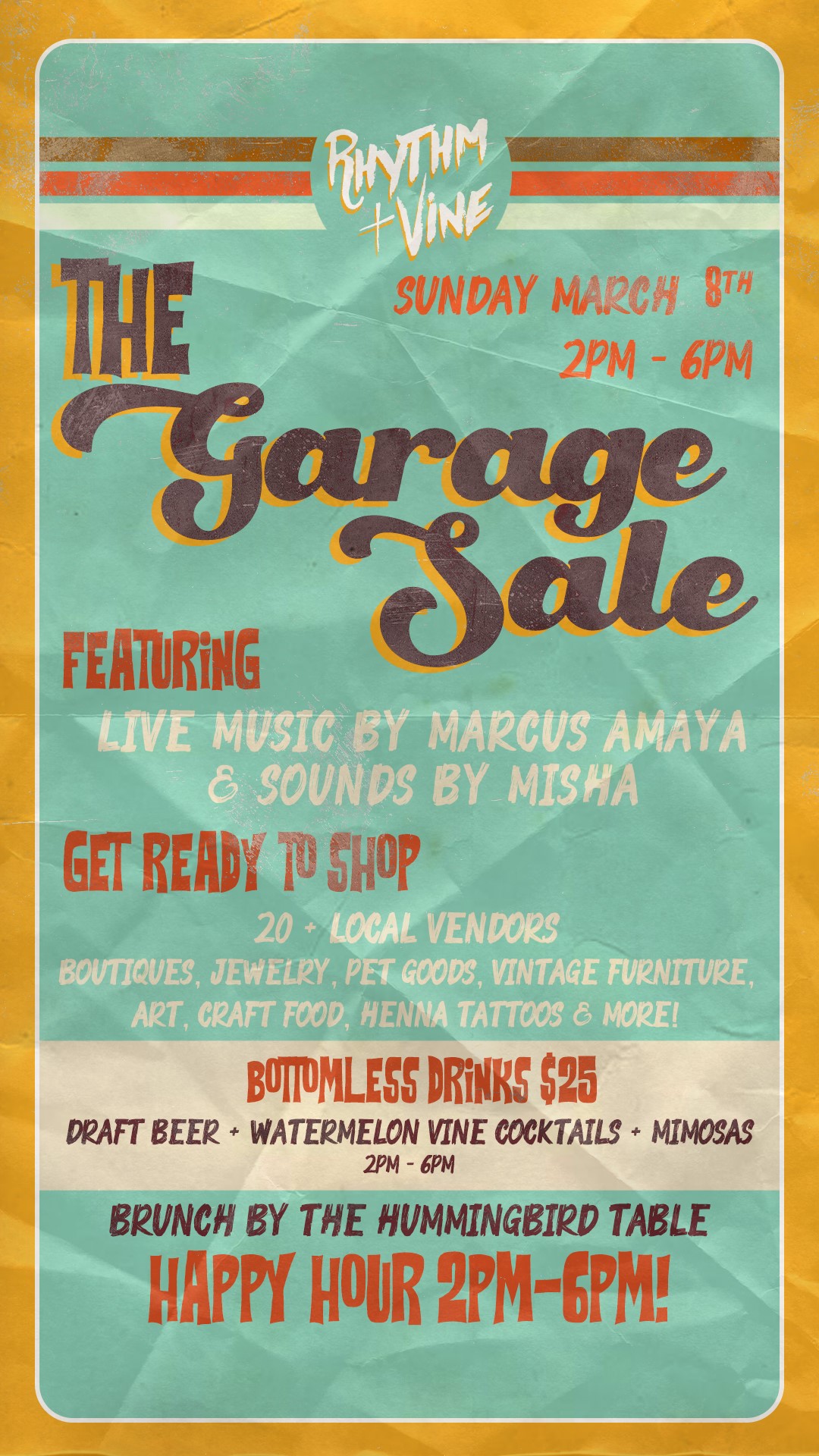 The Garage Sale At Rhythm + Vine!