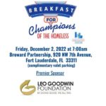 Breakfast for Champions of the Homeless