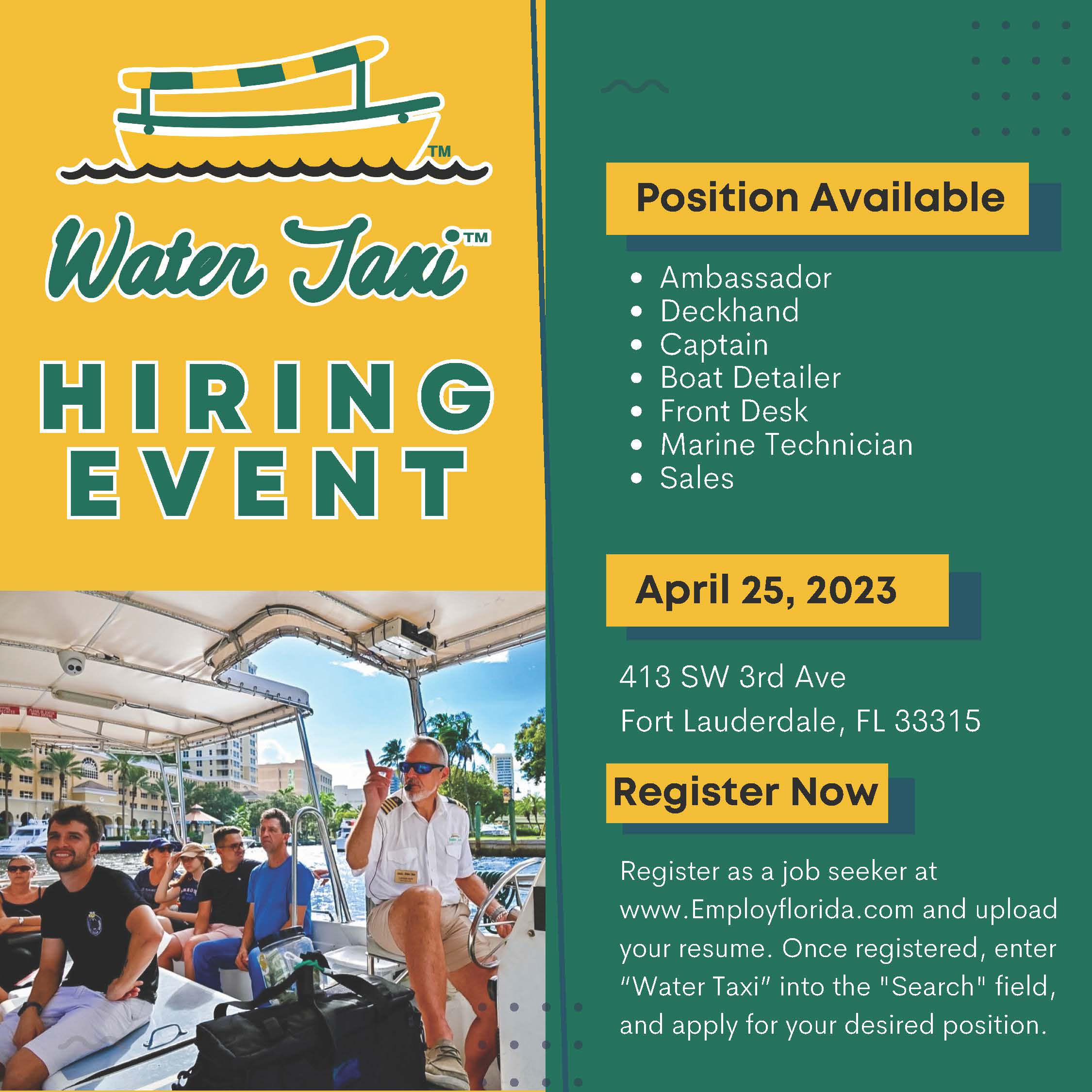 Water Taxi Hiring Event