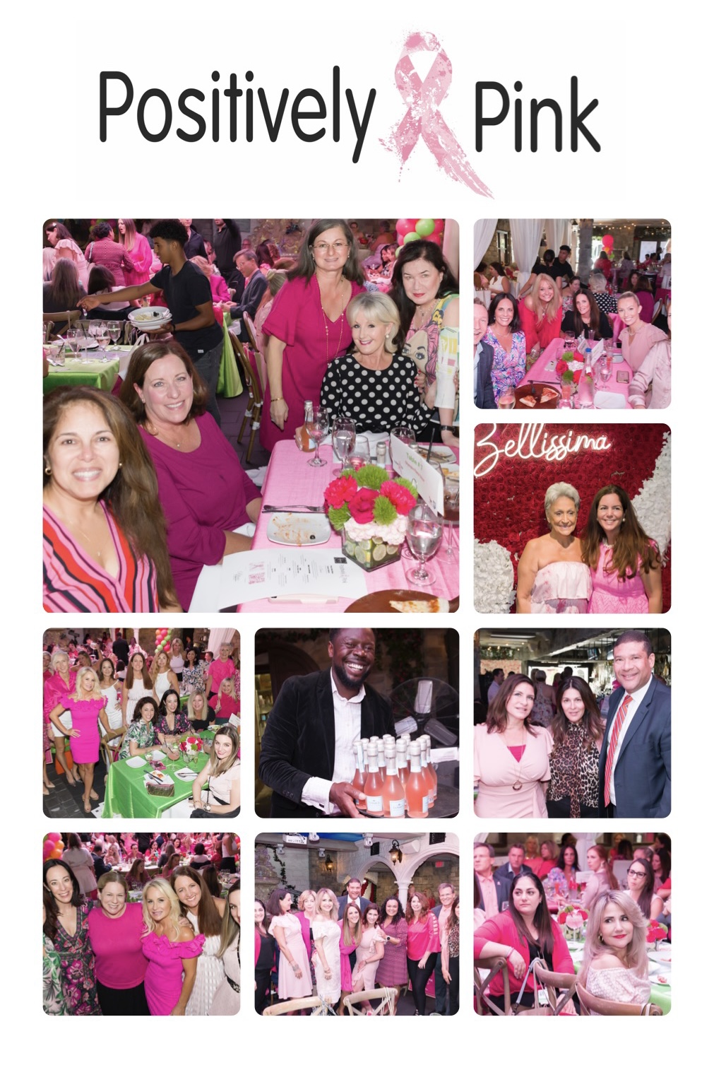 A collage of pictures of Positively Pink attendees
